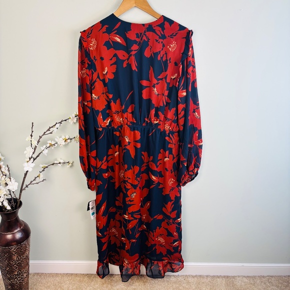52 Seven Floral Faux Wrap Dress NWT Size 18 - Picture 5 of 5